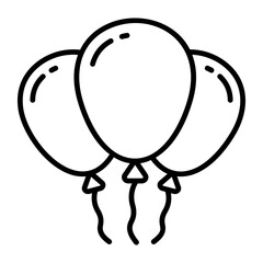 balloons vector solid icon isolated on white background