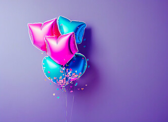 These colorful balloons with hearts on a neutral background will make a beautiful Valentine's Day statement. The colorful background is filled with hearts to express your love.