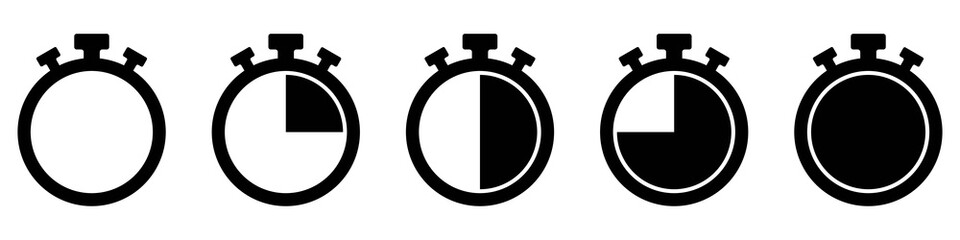 Timers icon on transparent background. Isolated vector elements. Stopwatch symbol