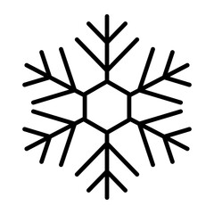 snowflake vector glyph icon isolated on white background