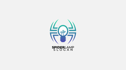 spider lamp logo Icon Design vector