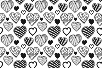 Heart hand drawn doodle sketch seamless. Love vector background. Scribble heart illustration.