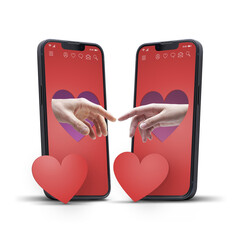 PNG file no background Online dating app on smartphone