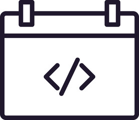 Single line icon of calendar on isolated white background. High quality editable stroke for mobile apps, web design, websites, online shops etc.