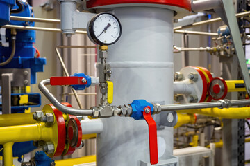 Gas supply of industrial enterprises. Gas equipment with pressure sensor. Mechanical manometer...