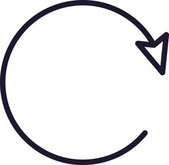 Interface concept. Vector sign drawn in line style. Isolated editable stroke for adverts and UI. Vector line icon of round arrow down