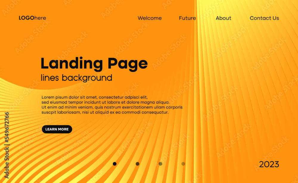 Fototapete abstract orange design templates with stripes composition. futuristic layout design concept.