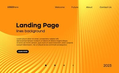 Abstract orange design templates with stripes composition. Futuristic layout design concept.