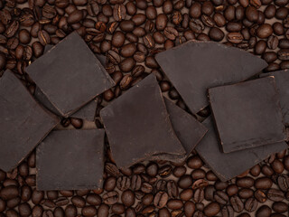 coffee beans  and dark chocolate