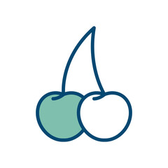 cherry fruit icon vector design template in white background