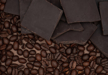 coffee beans  and dark chocolate