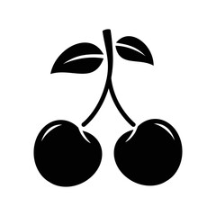 cherry fruit icon vector design template in white background