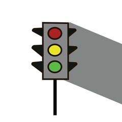 traffic light on white