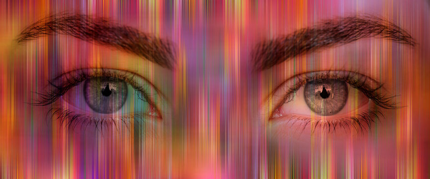 Abstract design creativity multi color background - Beautiful girl eye