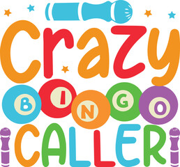 Crazy Bingo caller svg bingo svg design
