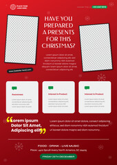 Christmas Flyer A4 Size Simple and traditional Design with Red Gradient Colored Design