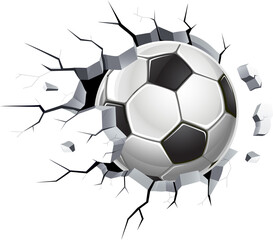 Soccer ball through concrete wall damage