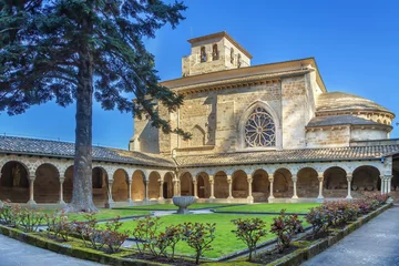 Deurstickers Church of San Pedro de la Rua, Estella, Spain © borisb17