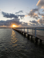Obraz premium Sunrise view of North Narrabeen rock pool, Sydney, Australia.