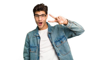 Young caucasian handsome man isolated dancing and having fun.