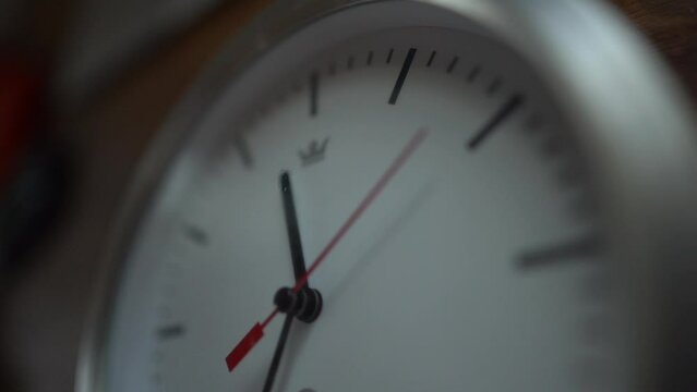 White clock ticking showing time pass by