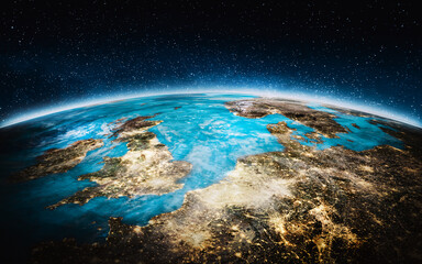 Planet Earth - Central Europe. Elements of this image furnished by NASA