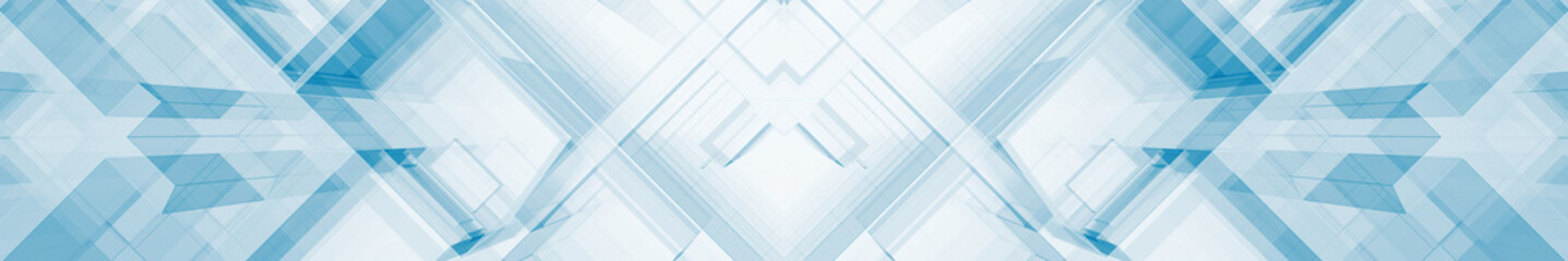 Horizontal panorama 3d rendering