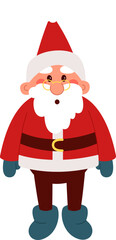 Shocked funny Santa Claus flat icon Winter holiday