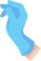 Doctor hand on protective glove flat icon Healthcare procedures