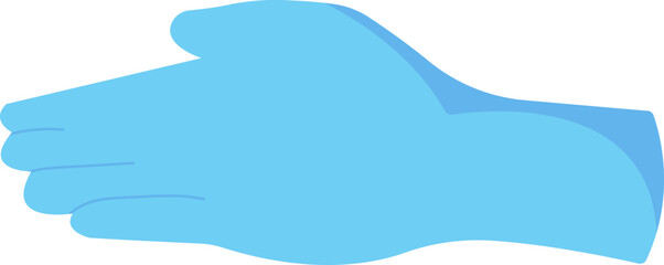 Doctor hand on protective glove flat icon Healthcare procedures