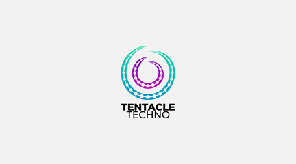 tentacle Tech Logo design Template illustration