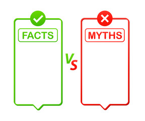 Facts vs myths acts, great design for any purposes. Fact-checking or easy compare evidence. Vector illustration