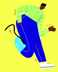 Man running with blade