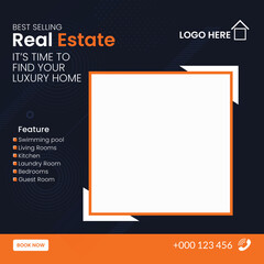 Real estate banner social media post illustration