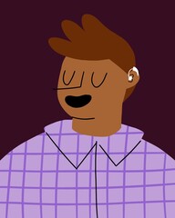 Non binary person with hearing aid