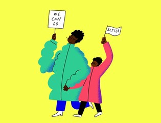 Child Activist with parent - we can do better