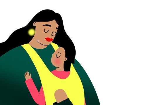 Parent carrying child