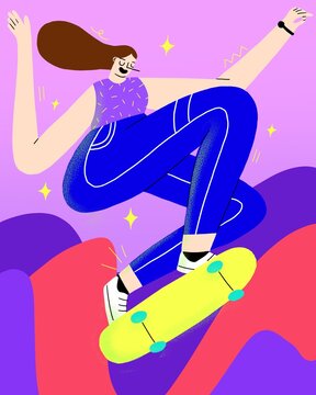 Female skateboarder