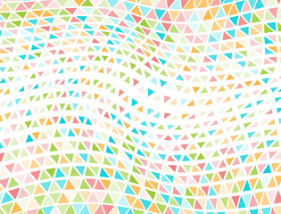 Creative triangles halftone texture. Triangular elements transition banner background.