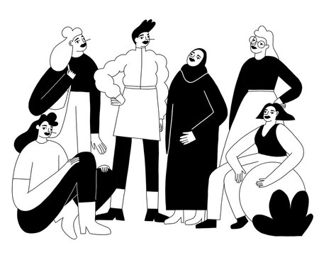 Strong women standing together 