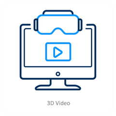 3D Video and animation icon concept