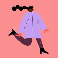 Happy Black Woman - winter