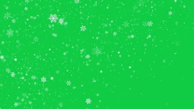 Isolated snow fall overlay on green screen