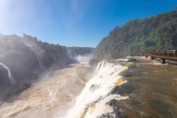 amazing view of iguazu waterfalls from brazilian side