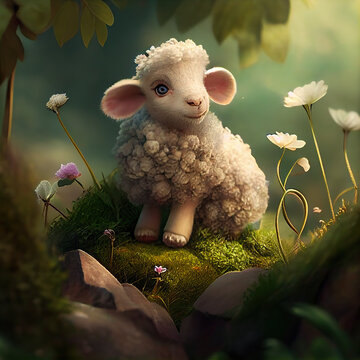 adorable baby little sheep