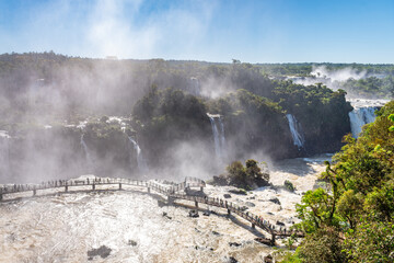 Fototapeta na wymiar amazing view of iguazu waterfalls from brazilian side