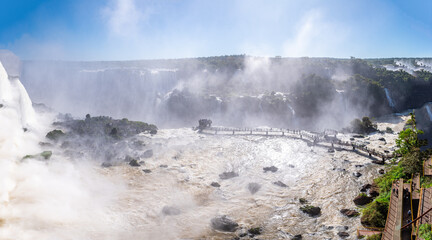 amazing view of iguazu waterfalls from brazilian side