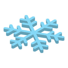 Blue snowlake. Christmas and wintertime theme. 3D vector icon