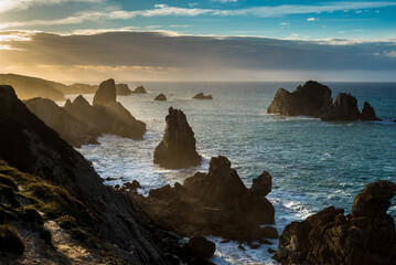 Paisaje del Mar Cantábrico. Costa Quebrada norte de España	