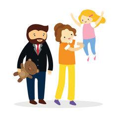 parents play with their daughter